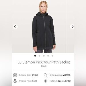Lululemon Pick Your Path Jacket - Black, Size 8